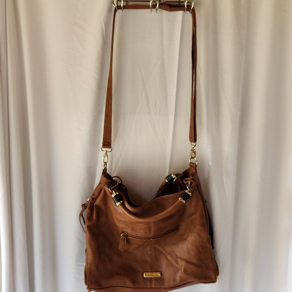 STEVE MADDEN HOBO BAG Brown Expandable black side purse - Picture 1 of 15
